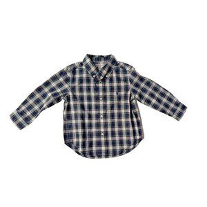 Ralph Lauren Long Sleeve Button Down blue/white Plaid Shirt Size 24 months Baby